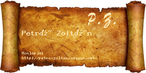 Petró Zoltán névjegykártya