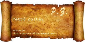 Petró Zoltán névjegykártya